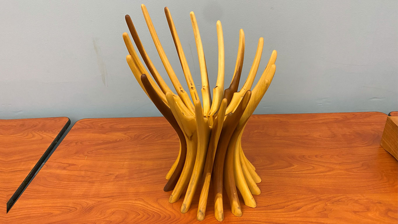 Unique flower pot holder handmade by Eric Edwards.